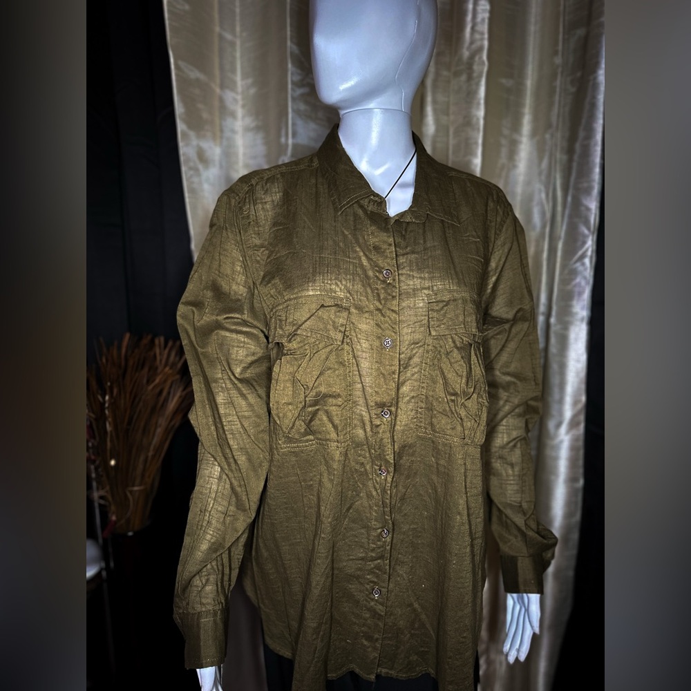 Green Old Navy Shirt Blouse Size XL